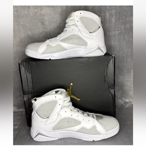 🔥🔥🔥 NEW Nike Jordan 7 Retro Mens Pure Platinum White Size: 13🔥🔥🔥 - Picture 2 of 8